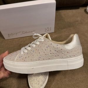 Betsey Johnson platform sparkle shoes